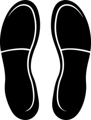 Black silhouette of two footprints, suggesting a path, journey, or personal imprint