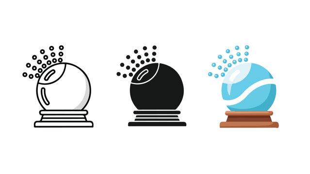 Crystal Ball Icons Set - Blue icon set - Modern style icon  - Glyph and solid icon set - Icon vector