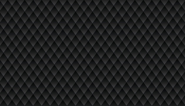 Black rhombus seamless pattern. Dark geometric diamond background and texture.