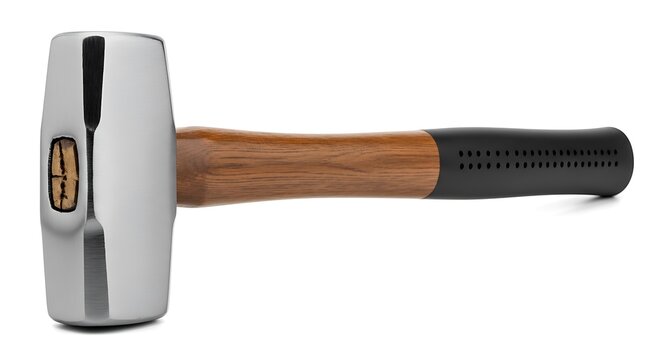 Silver ball peen hammer with wooden and black handle silver hammer wooden handle metal hammer