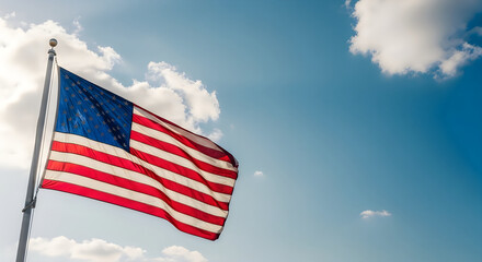 Obraz premium American flag waving in the wind