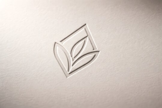 Minimalist White Geometric Leaf Shaped Ring on Soft Textured Pinkish Background