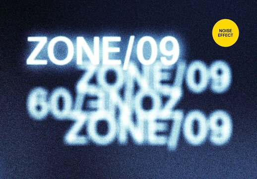 Hazy Noise Text Effect Mockup