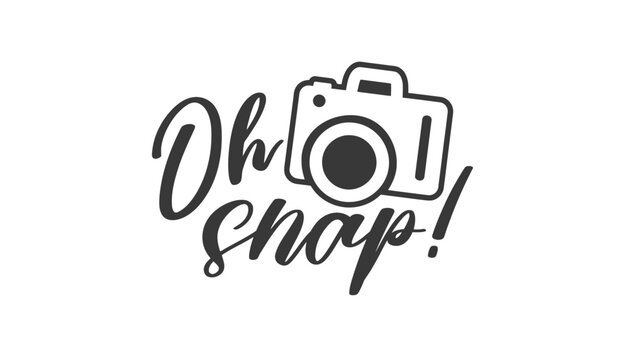 A camera icon with the words Oh Snap in a stylized font