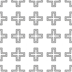 Fototapeta premium Black Cross Symbols on White Background.