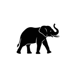 Obraz premium Black Silhouette of an Elephant.