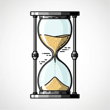 Hourglass with Sand Flowing Through Narrow Neck.