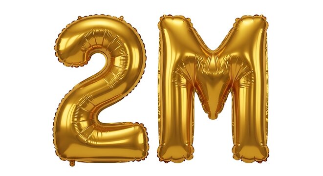 Golden 2m balloon numbers for celebrations