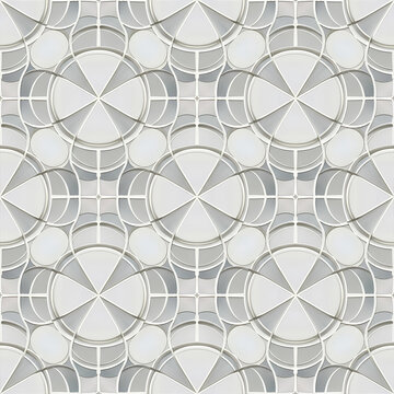 Seamless Art Deco Platinum and Pearl Geometric Pattern