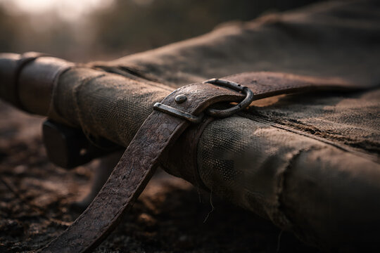 Leather Strap on Fabric Roll