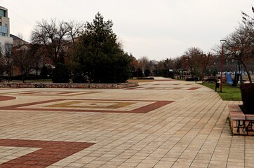 Obraz premium A tiled area in the city