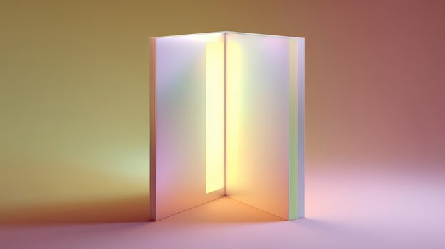 Illustrated folder open with warm light inside dark exterior