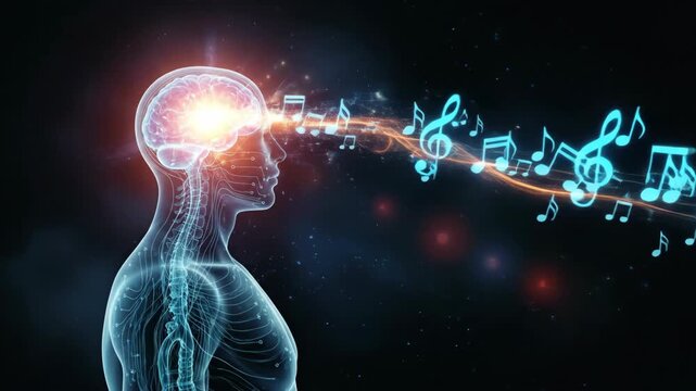 Human Brain Processing Music and Sound Waves Visually.