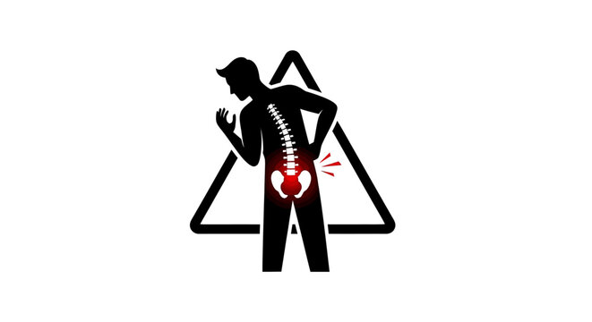 Back pain and spine injury concept.
