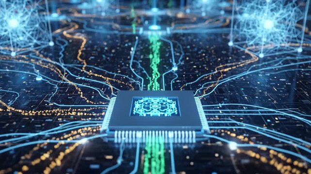 Futuristic technology and artificial intelligence.