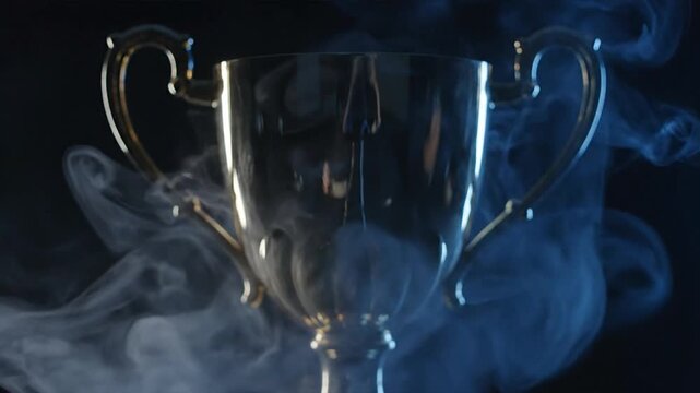 Silver Trophy with Smoke and Shine.