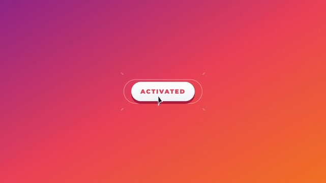 Animated Call-to-Action Button with Hover and Click State Transitions on a Vibrant Gradient Background