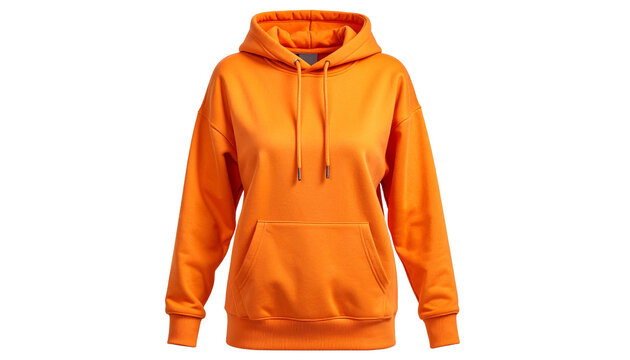 Leuchtender orangefarbener Fleece-Hoodie f&uuml;r Damen
