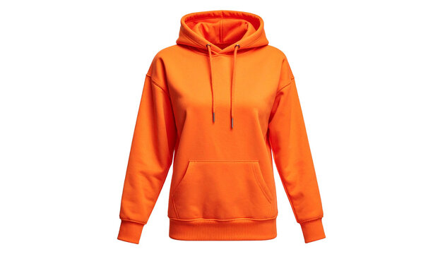 Leuchtender orangefarbener Fleece-Hoodie f&uuml;r Damen