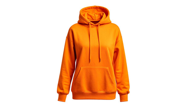 Leuchtender orangefarbener Fleece-Hoodie f&uuml;r Damen