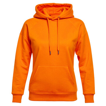 Leuchtender orangefarbener Fleece-Hoodie f&uuml;r Damen