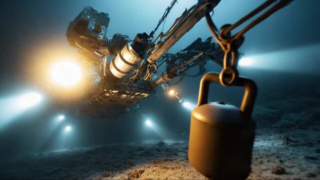 Underwater robotic vehicle operating in dark ocean environment  