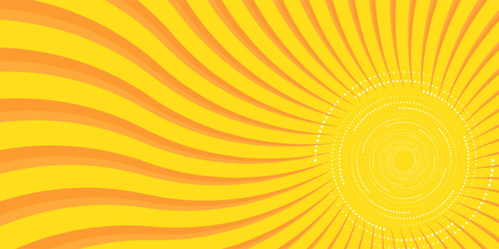 Yellow comic book background. Modern creative pop art orange halftone style background