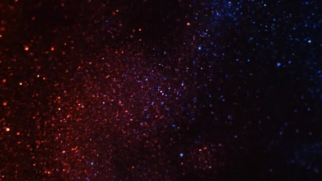 Vibrant Galaxy with Red and Blue Stars.