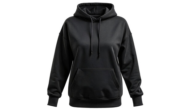 Zeitloser schwarzer Fleece-Hoodie f&uuml;r Damen