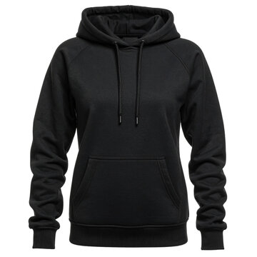 Zeitloser schwarzer Fleece-Hoodie f&uuml;r Damen