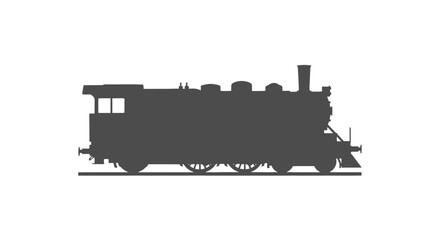 Vintage Black Silhouette Train Engine. © Abutop