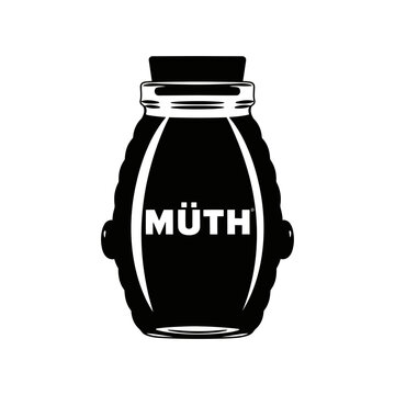 Classic Muth Glass Honey Jar Silhouette for Sweet Nectar Production Concept