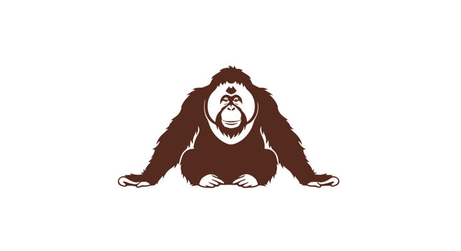 Gorilla Sitting in Lotus Position Illustration.