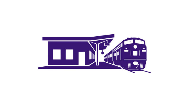 Train Arriving at Station Platform Illustration.