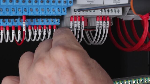 Disconnect electrical wires with metal tips from electrical modules with a screwdriver. 