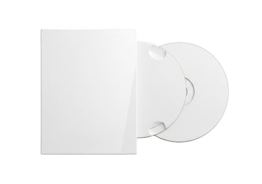 Blank cd and cd case isolated on transparent background