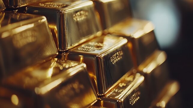 Stack of Gleaming Gold Bars Representing Wealth and Investment Opportunities