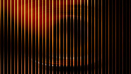 Obraz premium Abstract red and gold glowing vertical light lines with smooth gradient flow on dark dramatic background