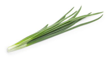 Fototapeta premium Whole fresh green onions isolated on white