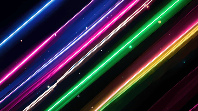 Neon glowing lines on dark background