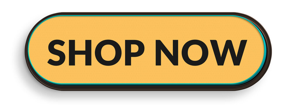 Modern shop now button glossy rounded ui element for online store promotion isolated on transparent background png
