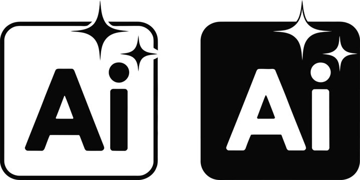 Contrasting ai logo designs with sparkles and different color schemes
