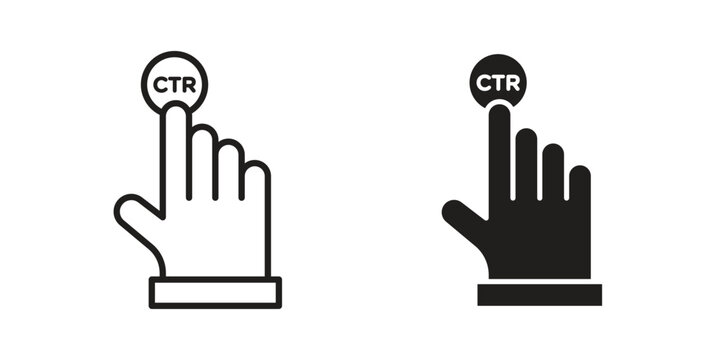 CTR icon logo vector. Set of line icons. flat designs