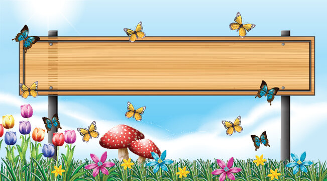 easter banner with eggs and flowers