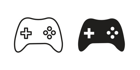 Game controller icon logo vector. Set of line icons. flat designs © Hestia