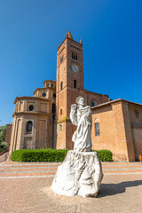 Naklejka premium Saint Benedict statue in Monte Oliveto Maggiore, Tuscany, Italy