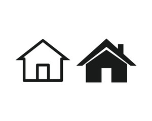 Obraz premium Simple line drawings of two houses