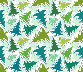 The Seamless background with green pines. © designer_an