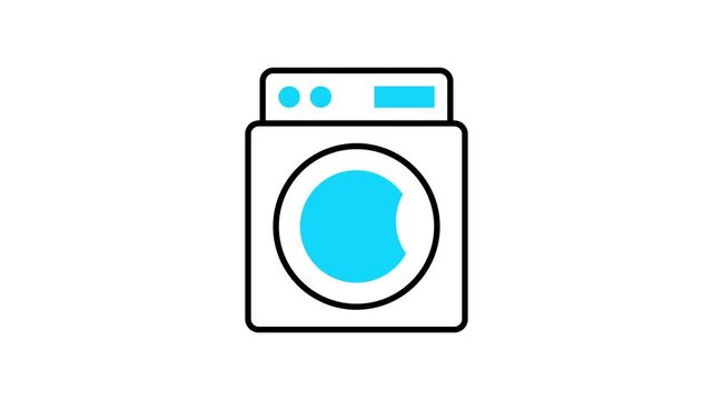 Washing Machine Animated Icon Video