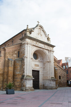 Beautiful facade with entrance to Santa Maria del Azogue, Benavente, Zamora, Spain